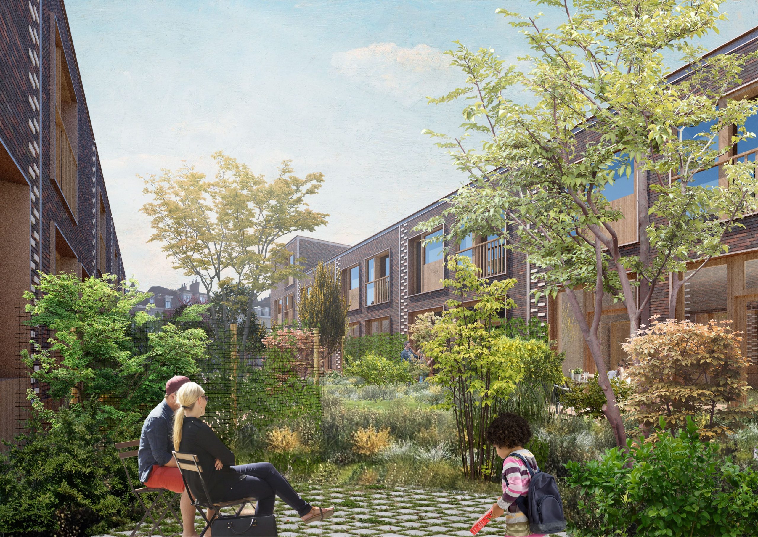 Lille Fives - maisons vue jardins